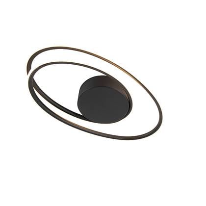 QAZQA Design plafondlamp zwart incl. LED 3 staps dimbaar - Rowan