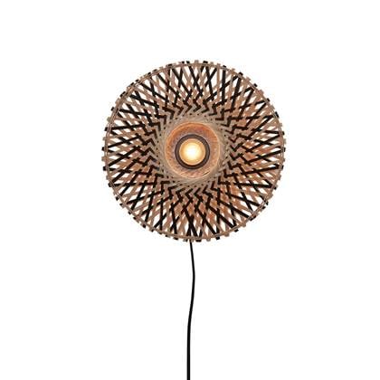 GOOD&MOJO Kalimantan Wandlamp Rond - Ø30cm  - Zwart / Bamboe