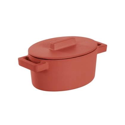 Braadpan Rood 13 cm x 10 cm incl deksel - Sambonet