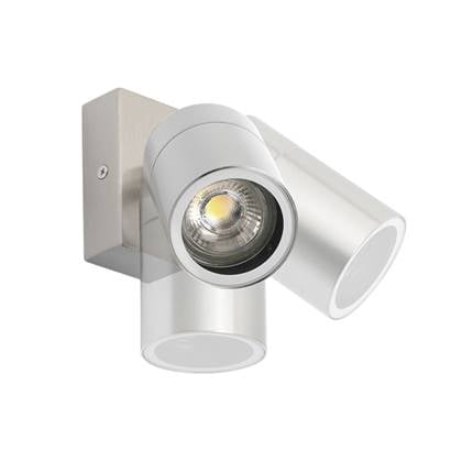 QAZQA Buitenwandlamp staal IP44 draai- en kantelbaar - Solo Zilver