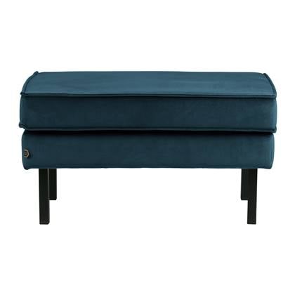 BePureHome Rodeo Hocker - Velvet - Blauw