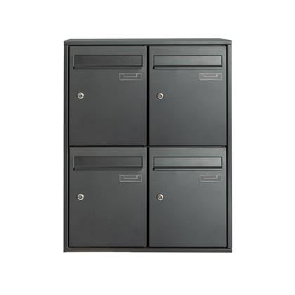 Practo Garden - Brievenbussen - 4 stuks - Gelakt staal - Antraciet