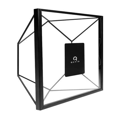 QUVIO Fotolijstje hexagon staal 15 x 15cm - Zwart Transparant