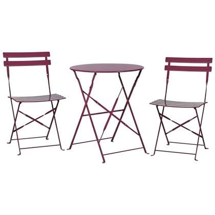 Beliani - FIORI - Bistroset voor 2 - Bordeaux - Staal Rood
