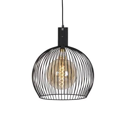 QAZQA Hanglamp wire Zwart Modern D 40cm