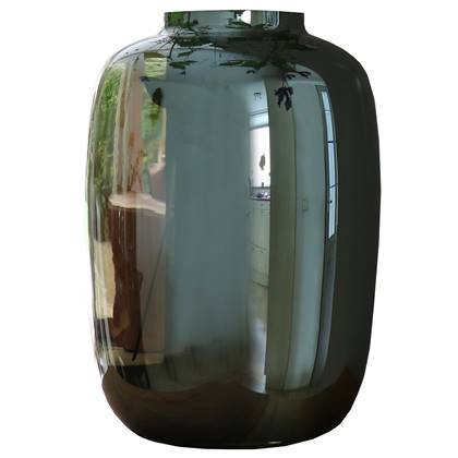 Vase The World Artic M gloss grey Ø25 x H35 cm Grijs
