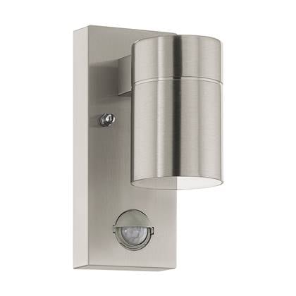 EGLO Riga 5 Wandlamp Buiten - Sensor - GU10 - 16,5 cm - Sensor - RVS Grijs, Zilver