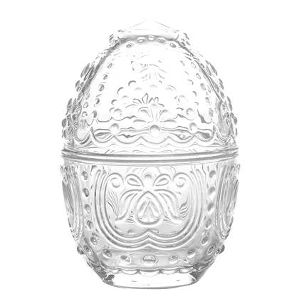 Clayre & Eef Glazen potje Ei Ø 10x14 cm Transparant Glas