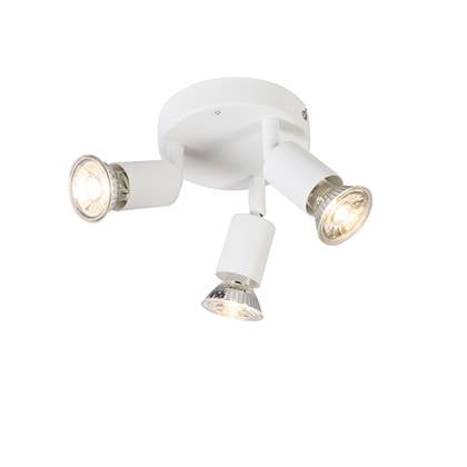 QAZQA Moderne spot kantelbaar rond 3-lichts - Jeany Wit