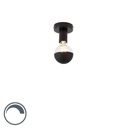 QAZQA Design plafondlamp met G95 kopspiegel - Facil Zwart