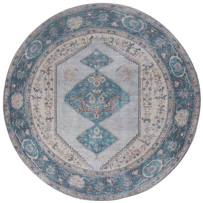 Veer Carpets - Vloerkleed Karaca Blue 03 Rond ø200 cm