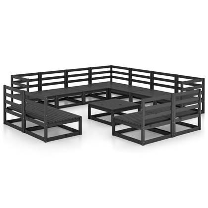 vidaXL-12-delige-Loungeset-massief-grenenhout-zwart