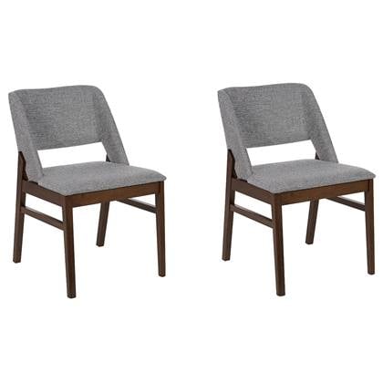 Beliani BELLA Set van 2 stoelen grijs
