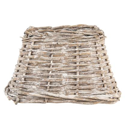 Clayre & Eef Lampenkap 21x21x14 cm Bruin Rotan Vierkant Stoffen