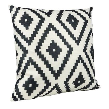 QUVIO Kussenhoes met ruit patroon - 45 x 45cm - Zwart | Beige
