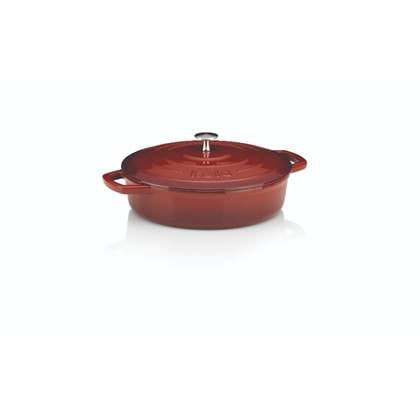 Braadpan, Gietijzer, Laag, Rood, 28 cm - Kela | Calido