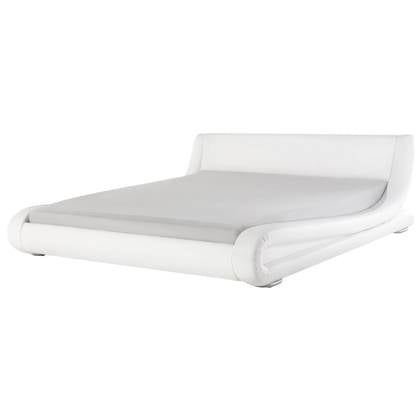 Beliani - AVIGNON - Futon tweepersoonsbed - Wit - 180 x 200 cm - Leer