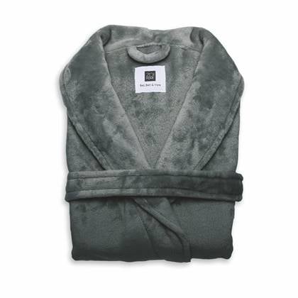 Zo Home Flanel Fleece Badjas Cara - dark grey - M