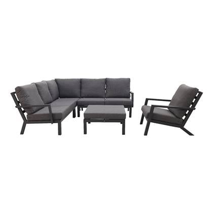 VDG Rockford|Atlanta loungeset antraciet met loungestoel - 5-delig