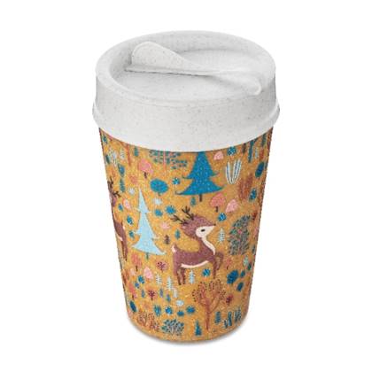 Koziol - Dubbelwandige Koffiebeker met Deksel, 0.4 L, Organic, Oh My D