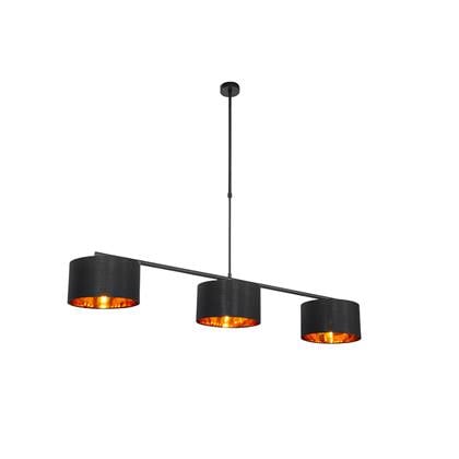 QAZQA Hanglamp vt Zwart Modern L 125cm