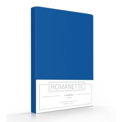 Romanette Kussensloop Hotelsluiting Romanette Katoen kobalt blauw