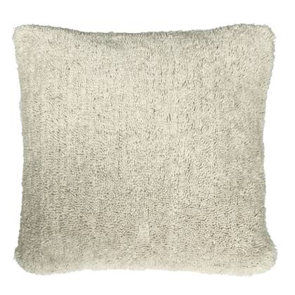 Tufted solid cushion ivory white