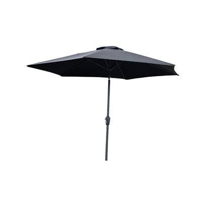 Hioshop Leeds parasol zwartgrijs.