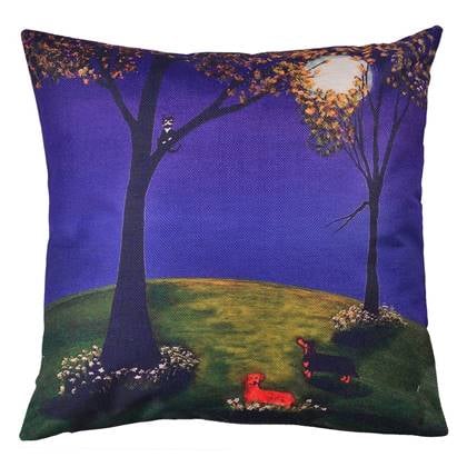 Clayre & Eef Kussenhoes 43x43 cm Blauw Groen Polyester