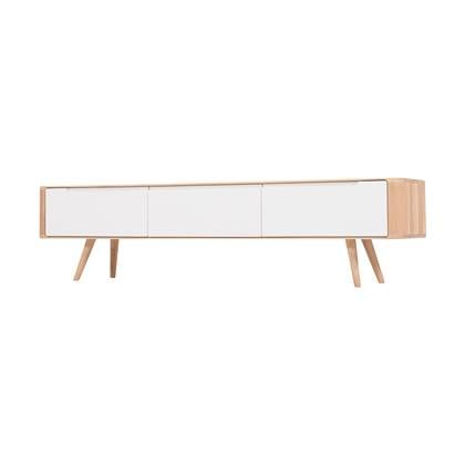 Gazzda Ena lowboard houten tv meubel whitewash 180 x 42 cm