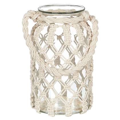 Beliani - JALEBI S - Lantaarn - Gebroken - Glas Wit