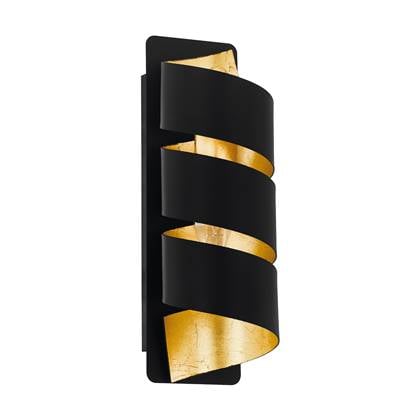 EGLO Elizondo Wandlamp - E14 - 27 cm - Zwart|Goud Zwart, Goud