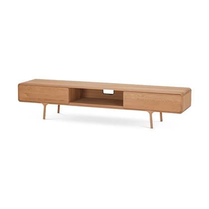 Gazzda Fawn lowboard 2 drawers houten tv meubel naturel 220 x 45 cm