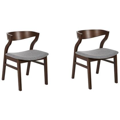 Beliani MAROA Set van 2 stoelen donkere houtkleur