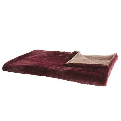 Beliani - TANTAN - Plaid - Bordeaux - 150 x 200 cm - Polyester