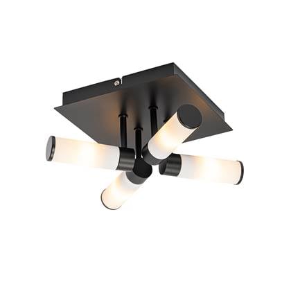 QAZQA Plafondlamp buiten bath Zwart Modern L 23cm