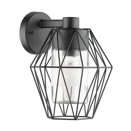 EGLO Canove Wandlamp - E27 - 23 cm - Grijs|Helder, Satijn Zwart