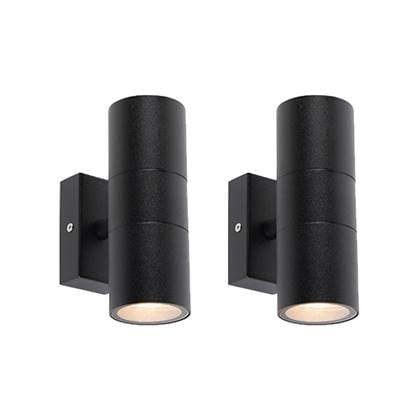 QAZQA Wandlamp duo Zwart Modern L 6cm