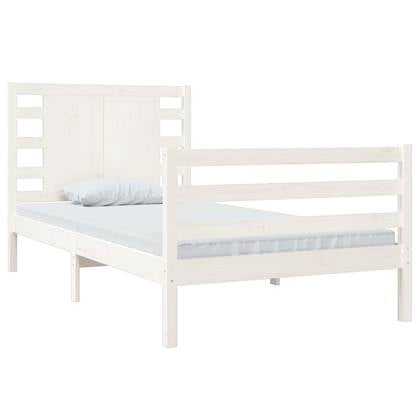 vidaXL Bedframe massief grenenhout wit 100x200 cm