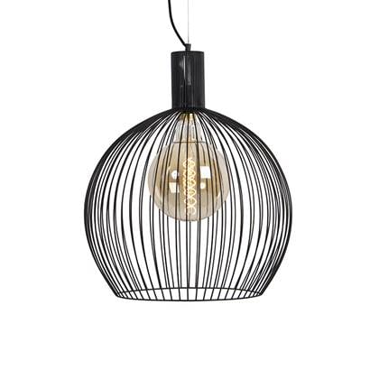 QAZQA Hanglamp wire Zwart Modern D 50cm