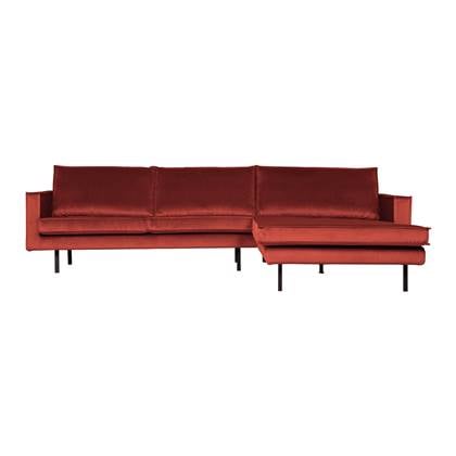 BePureHome Rodeo Chaise Longue Rechts - Velvet - Chestnut