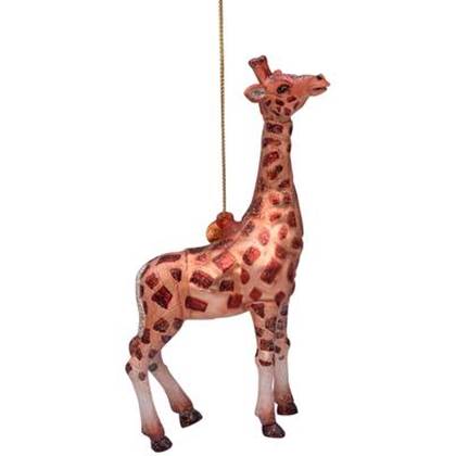 Vondels Ornament glass brown giraffe H13cm