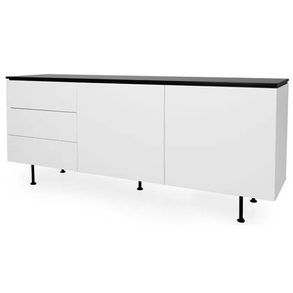 Tenzo Plain Dressoir 180 cm Wit | Zwart