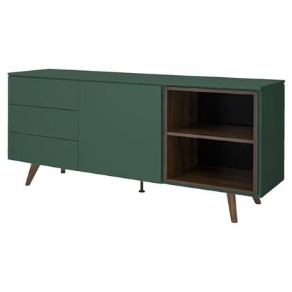 Tenzo Plain Dressoir 1-Deur en 3-Lades Groen|Walnoot