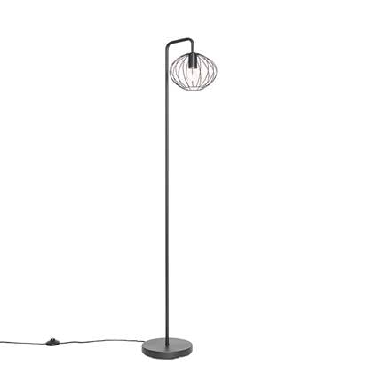 QAZQA Industriële vloerlamp 23 cm - Margarita Zwart