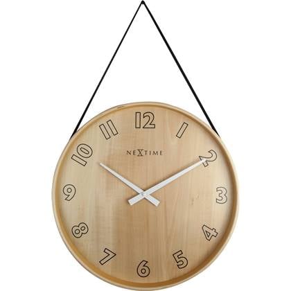 NeXtime   - Wandklok - 40 cm - Hout - Zwart - 'Loop Big'