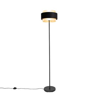QAZQA Vloerlamp elif Zwart Modern D 30cm