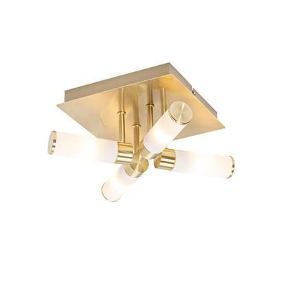 QAZQA Plafondlamp buiten bath Goud-messing Modern L 23cm