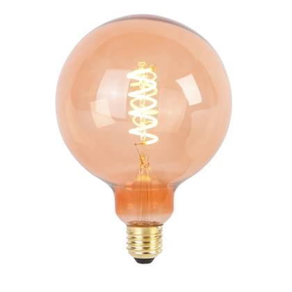 LUEDD E27 dimbare LED spiraal filament lamp G125 roze 4W 180 lm 2100K