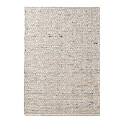 Tapeso Wollen vloerkleed handweef Oslo - crème|blauw - 160x230 cm